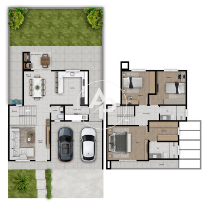 Imagem Casa de Condomínio com 3 Quartos à Venda, 162 m² em Jardim Carvalho - Ponta Grossa