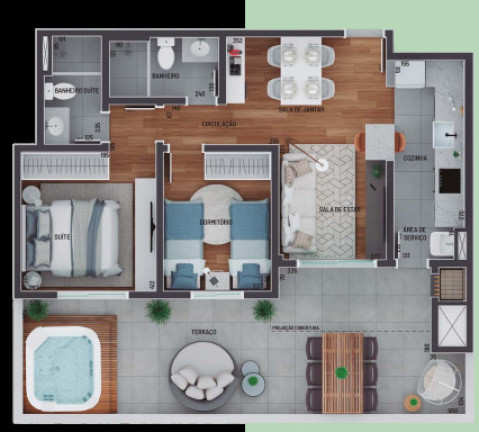 Imagem Apartamento com 2 Quartos à Venda, 59 m² em Tingui - Curitiba