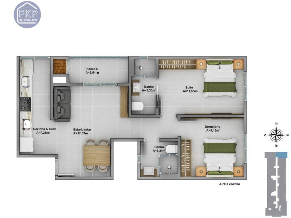 Imagem Apartamento com 2 Quartos à Venda, 63 m² em Ingleses Do Rio Vermelho - Florianópolis
