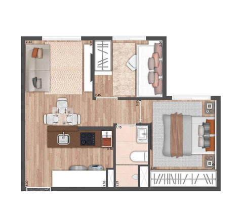 Imagem Apartamento com 2 Quartos à Venda, 35 m² em Vila Santa Catarina - São Paulo