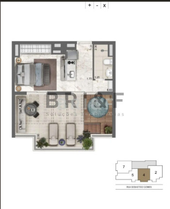 Imagem Apartamento com 1 Quarto à Venda, 51 m² em Brooklin - São Paulo Imagem Apartamento com 1 Quarto à Venda, 51 m² em Brooklin - São Paulo