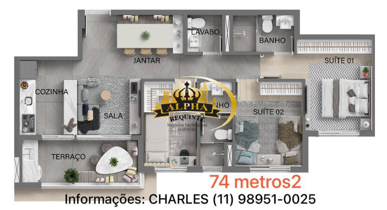 Imagem Apartamento com 3 Quartos à Venda, 74 m² em Nova Aldeinha/aldeia - Barueri