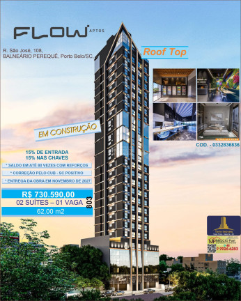 Imagem Apartamento com 2 Quartos à Venda, 62 m² em Balneário Perequê - Porto Belo