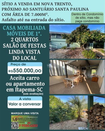 Imóvel com 2 Quartos à Venda,  em Vígolo - Nova Trento