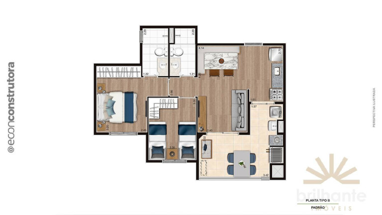 Imagem Apartamento com 2 Quartos à Venda, 53 m² em Vila Bandeirantes - São Paulo
