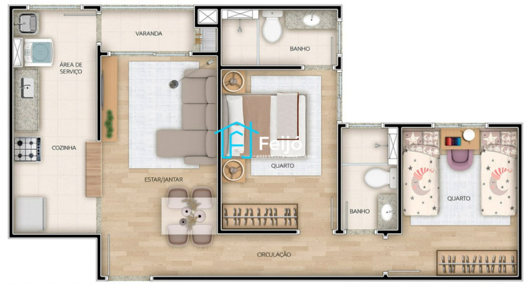 Imagem Apartamento com 2 Quartos à Venda, 51 m² em Camaquã - Porto Alegre