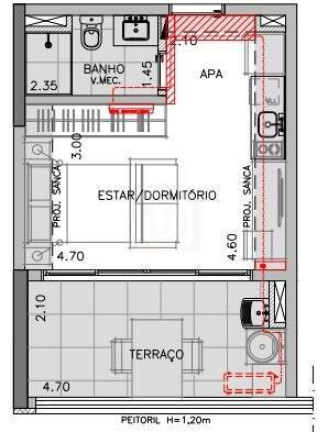 Imagem Studio com 1 Quarto à Venda, 35 m² em Indianópolis - São Paulo