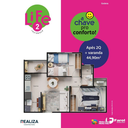 Imagem Apartamento com 2 Quartos à Venda, 44 m² em Jardim Colorado - Goiânia Imagem Apartamento com 2 Quartos à Venda, 44 m² em Jardim Colorado - Goiânia