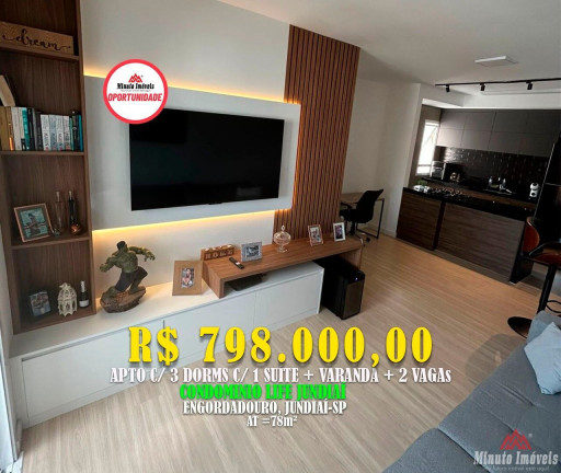Imagem Apartamento com 3 Quartos à Venda, 78 m² em Engordadouro - Jundiaí Imagem Apartamento com 3 Quartos à Venda, 78 m² em Engordadouro - Jundiaí