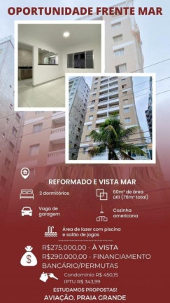 Imagem Apartamento com 2 Quartos à Venda, 60 m² em Aviação - Praia Grande