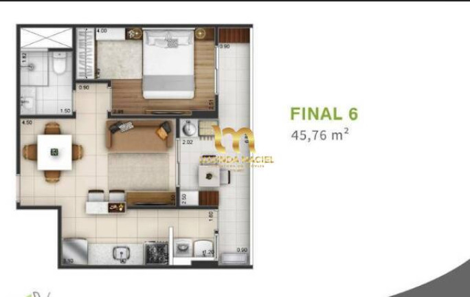 Imagem Apartamento com 1 Quarto à Venda, 45 m² em Guilhermina - Praia Grande