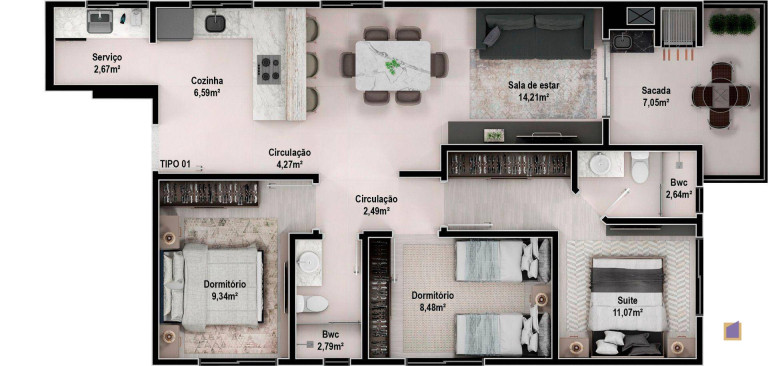 Imagem Apartamento com 3 Quartos à Venda, 81 m² em Vila Operária - Itajaí