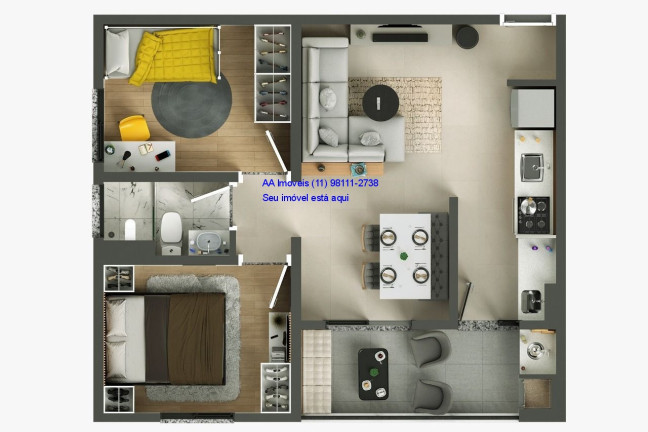 Imagem Apartamento com 2 Quartos à Venda, 54 m² em Roselândia - Cotia