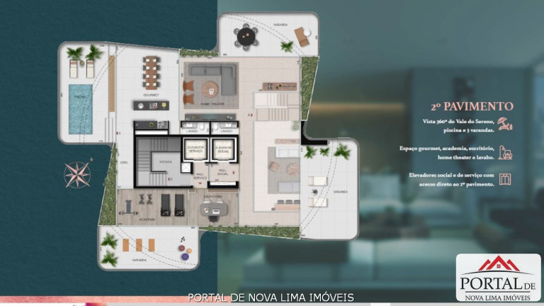Imagem Apartamento com 4 Quartos à Venda, 377 m² em Vale Do Sereno - Nova Lima