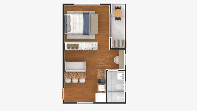 Imagem Apartamento com 1 Quarto à Venda, 25 m² em Guaíra - Curitiba Imagem Apartamento com 1 Quarto à Venda, 25 m² em Guaíra - Curitiba