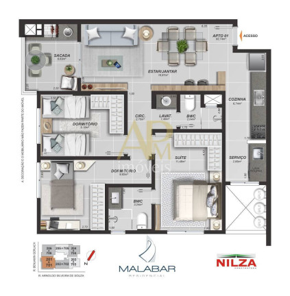 Imagem Apartamento com 3 Quartos à Venda, 82 m² em Distrito Industrial - São José Imagem Apartamento com 3 Quartos à Venda, 82 m² em Distrito Industrial - São José