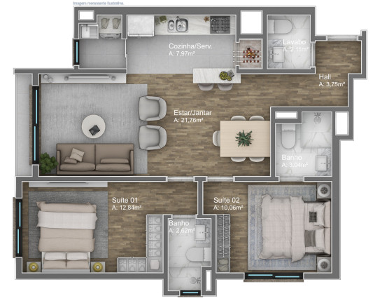Imagem Apartamento com 2 Quartos à Venda, 78 m² em Av. Central - Gramado