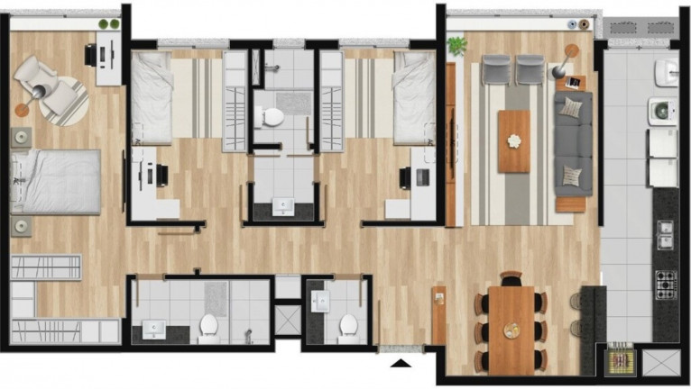 Imagem Imóvel com 3 Quartos à Venda, 107 m² em Nonoai - Porto Alegre Imagem Imóvel com 3 Quartos à Venda, 107 m² em Nonoai - Porto Alegre