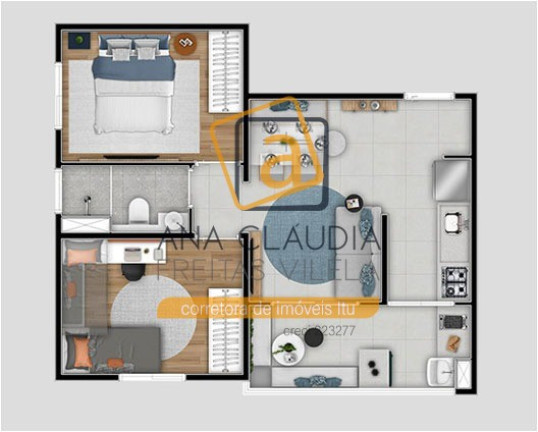 Imagem Apartamento com 2 Quartos à Venda, 45 m² em Nossa Senhora Aparecida - Itu Imagem Apartamento com 2 Quartos à Venda, 45 m² em Nossa Senhora Aparecida - Itu