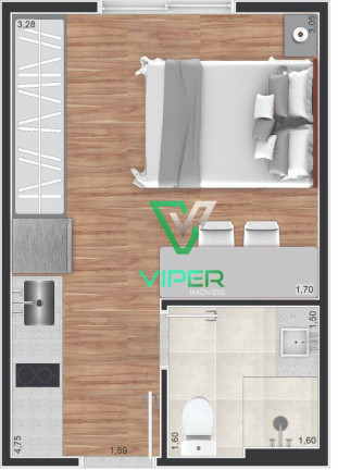 Imagem Studio com 1 Quarto à Venda, 20 m² em água Verde - Curitiba Imagem Studio com 1 Quarto à Venda, 20 m² em água Verde - Curitiba