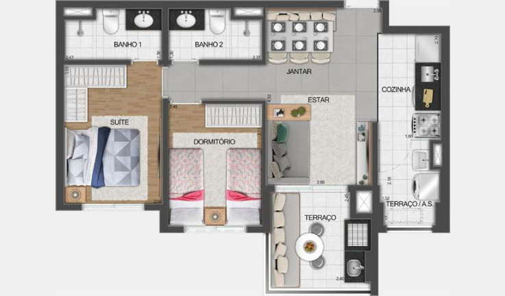 Imagem Apartamento com 2 Quartos à Venda, em água Branca Imagem Apartamento com 2 Quartos à Venda, em água Branca