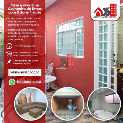 Imagem Casa com 3 Quartos à Venda, 250 m² em Jardim Limoeiro - Pirassununga Imagem Casa com 3 Quartos à Venda, 250 m² em Jardim Limoeiro - Pirassununga