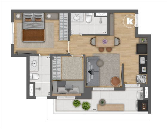 Apartamento com 2 Quartos à Venda, 52 m² em Cursino - São Paulo
