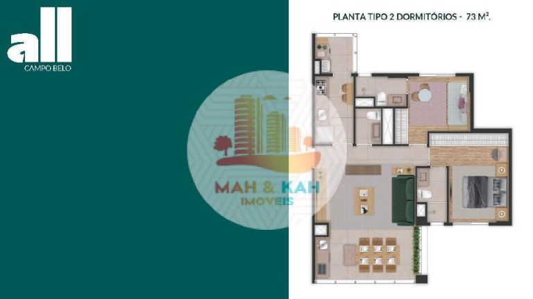 Imagem Apartamento com 2 Quartos à Venda, 73 m² em Campo Belo - São Paulo
