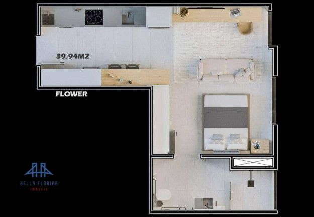 Imagem Studio com 1 Quarto à Venda, 39 m² em Trindade - Florianópolis Imagem Studio com 1 Quarto à Venda, 39 m² em Trindade - Florianópolis
