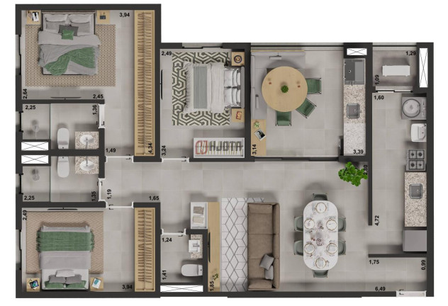 Imagem Apartamento com 3 Quartos à Venda, 95 m² em Jardim Urano - São José Do Rio Preto