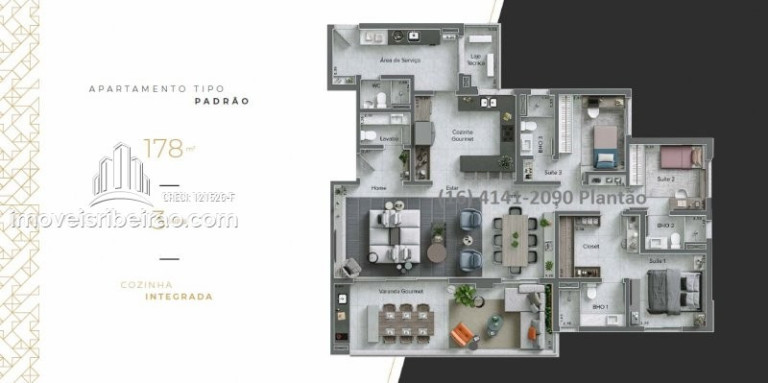 Imagem Apartamento com 3 Quartos à Venda, 178 m² em Bonfim Paulista - Ribeirão Preto Imagem Apartamento com 3 Quartos à Venda, 178 m² em Bonfim Paulista - Ribeirão Preto