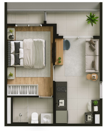 Foto do imóvel Apartamento com 1 Quarto à Venda, 27 m² em Cidade Monções - São Paulo