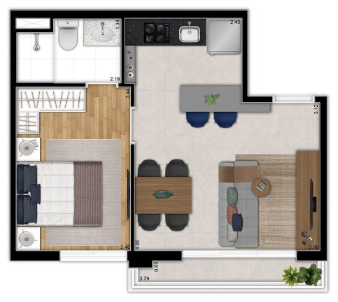 Apartamento com 2 Quartos à Venda, 39 m² em Santa Cecília - São Paulo