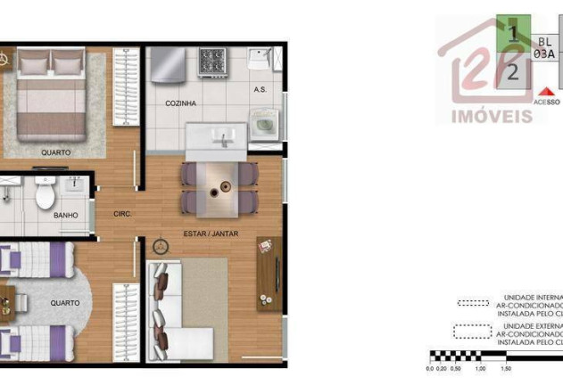 Imagem Apartamento com 2 Quartos para Alugar, 40 m² em Parque Interlagos - São José Dos Campos Imagem Apartamento com 2 Quartos para Alugar, 40 m² em Parque Interlagos - São José Dos Campos