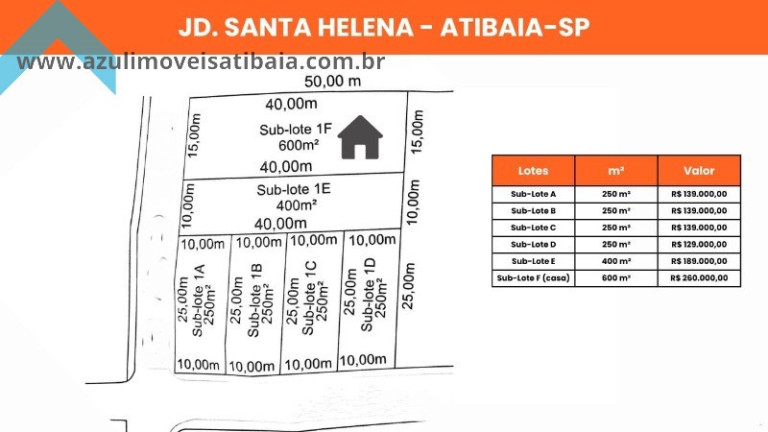 Imagem Terreno à Venda, 250 m² em Vila Santa Helena - Atibaia Imagem Terreno à Venda, 250 m² em Vila Santa Helena - Atibaia