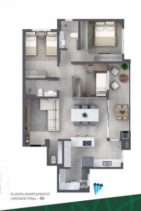 Imagem Apartamento com 3 Quartos à Venda, 98 m² em Monte Castelo - Campo Grande