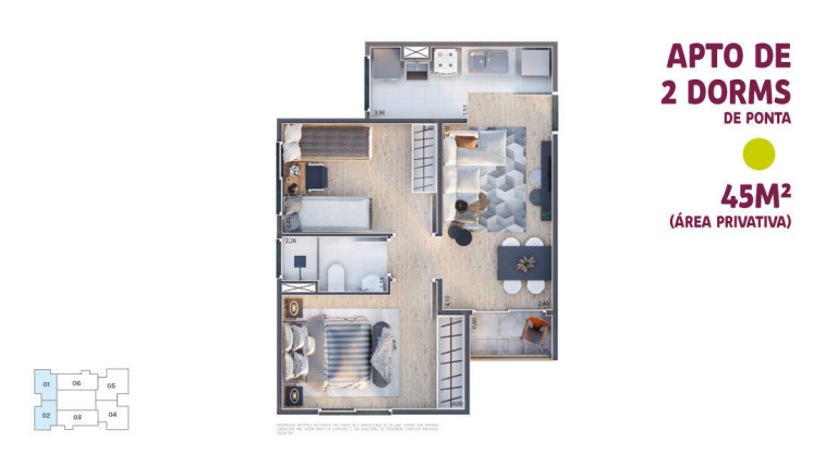 Imagem Apartamento com 2 Quartos à Venda, 45 m² em Jardim Santa Rosália - Sorocaba