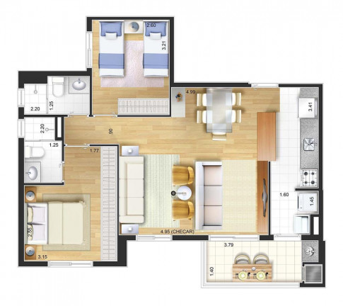 Imagem Apartamento com 2 Quartos à Venda, 63 m² em Campestre - Santo André