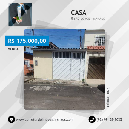 Casa com 3 Quartos à Venda, 86 m² em São Jorge - Manaus