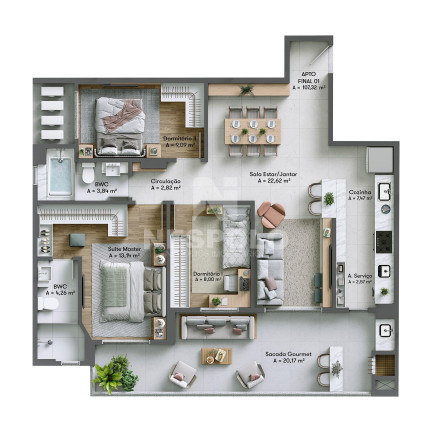 Imagem Apartamento com 1 Quarto à Venda, 74 m² em Fazenda - Itajai