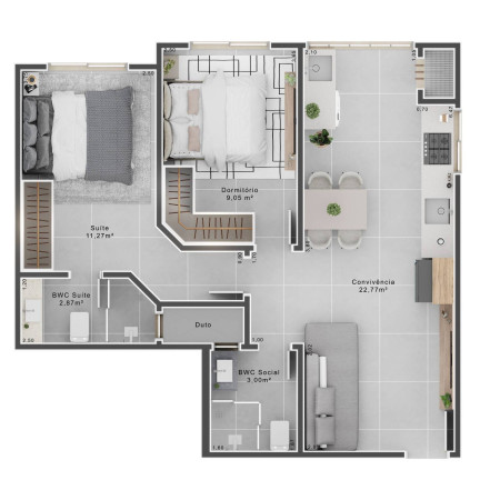 Imagem Apartamento com 2 Quartos à Venda, 75 m² em Criciúma Imagem Apartamento com 2 Quartos à Venda, 75 m² em Criciúma