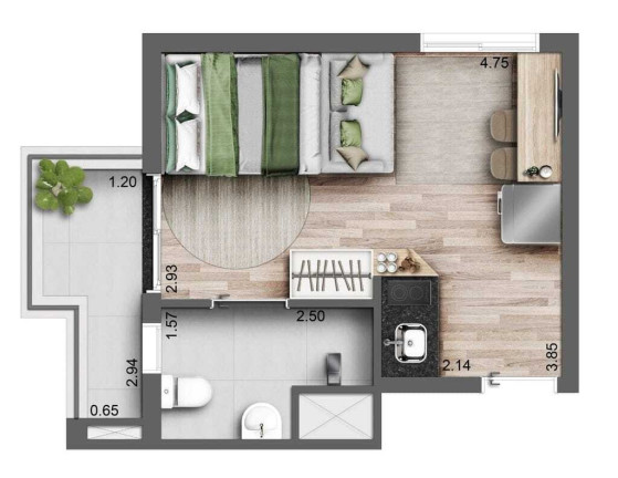 Imagem Apartamento com 1 Quarto à Venda, 56 m² em Moema - São Paulo