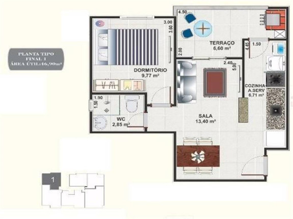 Imagem Apartamento com 1 Quarto à Venda, 46 m² em Mirim - Praia Grande Imagem Apartamento com 1 Quarto à Venda, 46 m² em Mirim - Praia Grande