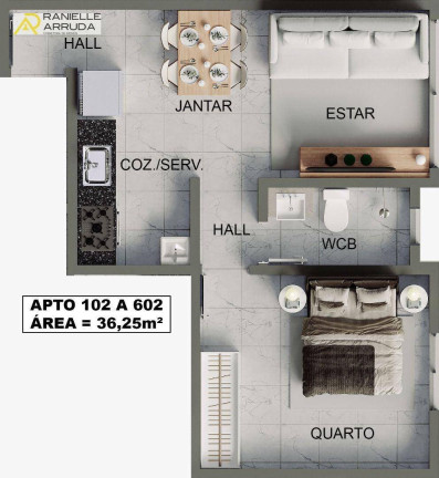 Imagem Apartamento com 2 Quartos à Venda, 54 m² em Bessa - João Pessoa