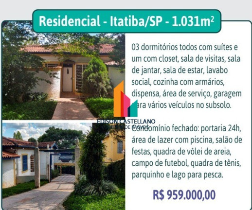 Imagem Casa com 3 Quartos à Venda, 250 m² em Parque Das Laranjeiras - Itatiba