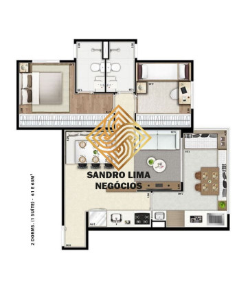 Imagem Apartamento com 2 Quartos à Venda, 63 m² em Jardim Prudência - São Paulo
