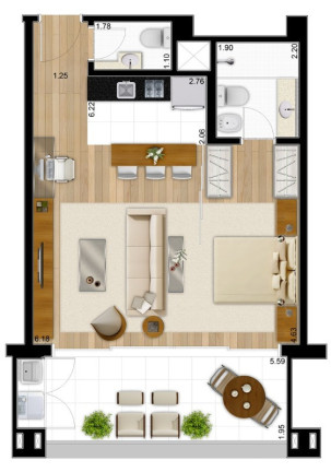 Imagem Kitnet com 1 Quarto para Alugar, 65 m² em Itaim Bibi - São Paulo Imagem Kitnet com 1 Quarto para Alugar, 65 m² em Itaim Bibi - São Paulo