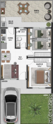 Imagem Casa de Condomínio com 2 Quartos à Venda, 42 m² em Estados - Fazenda Rio Grande