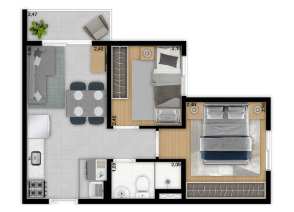Apartamento com 2 Quartos à Venda, 31 m² em Jardim Ubirajara (zona Sul) - São Paulo
