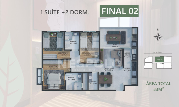 Imagem Apartamento com 2 Quartos à Venda, 77 m² em Dom Bosco - Itajai